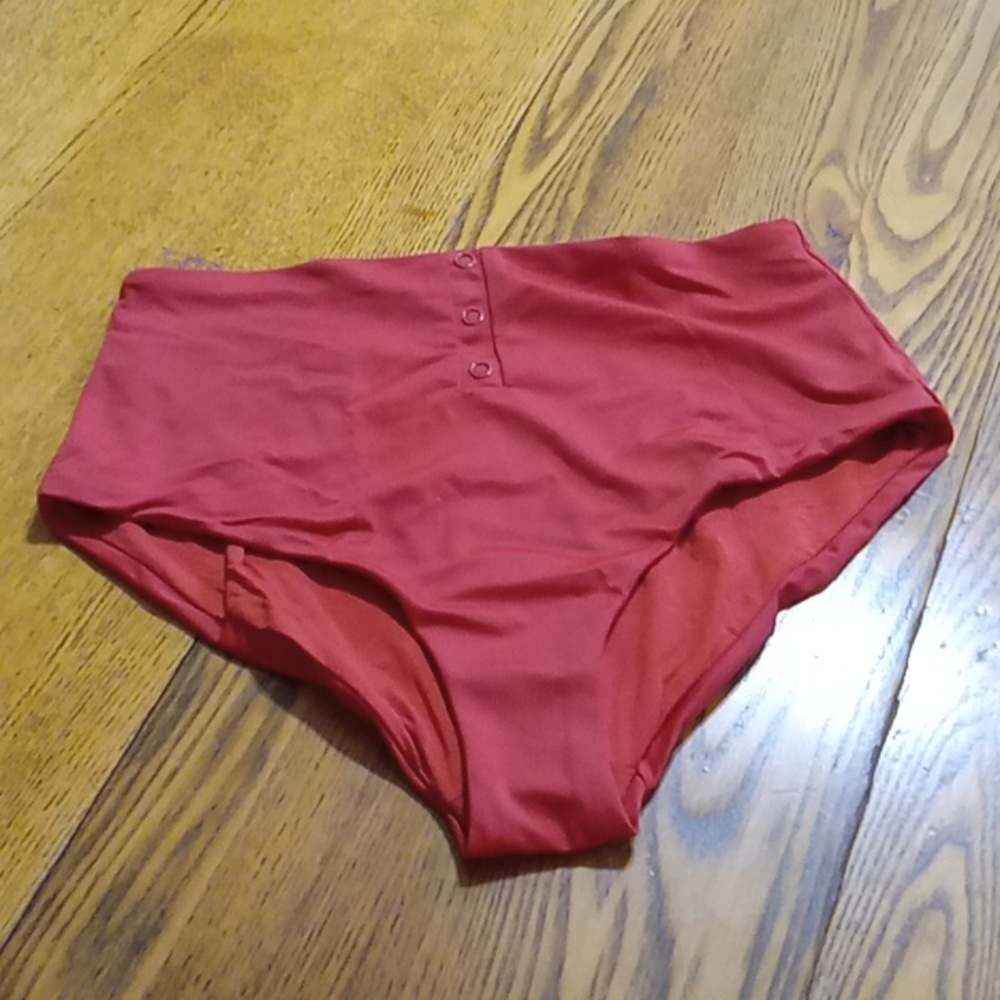 Andie Womens Bikini SMALL Bottom Swim Vacation Pool SNAP CHILI PEPPER NEW Resort